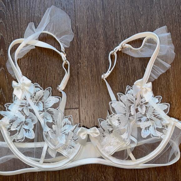 Honey Birdette Lucinda Bra White Sz 34C - Picture 4 of 7